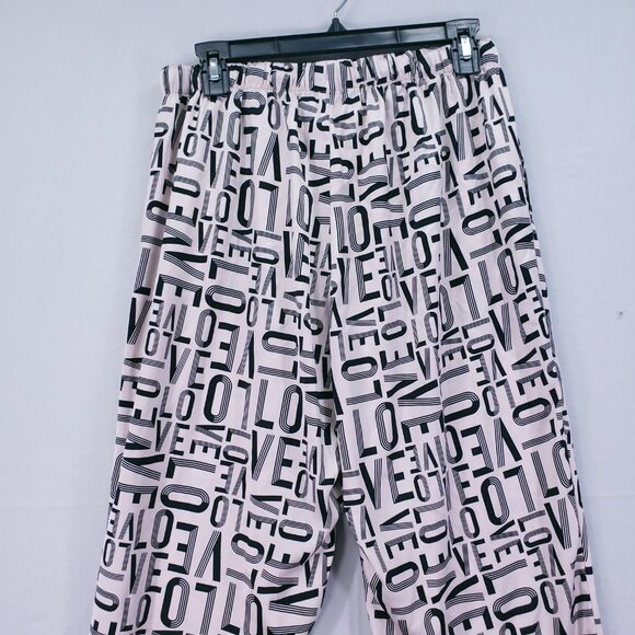 Victoria's Secret LOVE Print Pajama Pants Loungewear Bottoms Pink Black Size M - Picture 12 of 16
